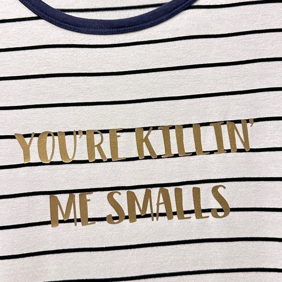 Baseball your ki llin me smalls women tee small stripes up cycle - Picture 3 of 5